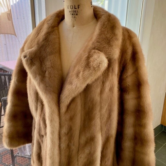 VTG Revillon Blond Mink Jacket Sincerely Jenny Gidding 50s 60s SZ L Red Carpet - Picture 5 of 13